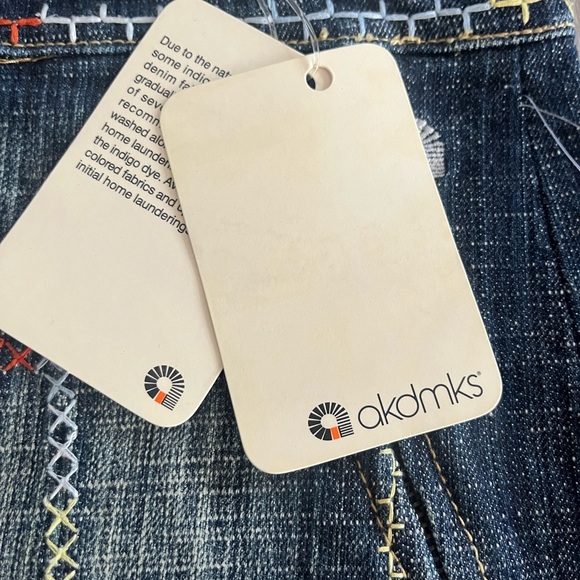 Akdmks Denim Mini Skirt with Colorful Stitching - Picture 2 of 13